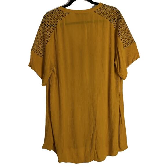 ZARA BASIC Size: Small Mini Dress Mustard Yellow Boho Viscose - Picture 2 of 4